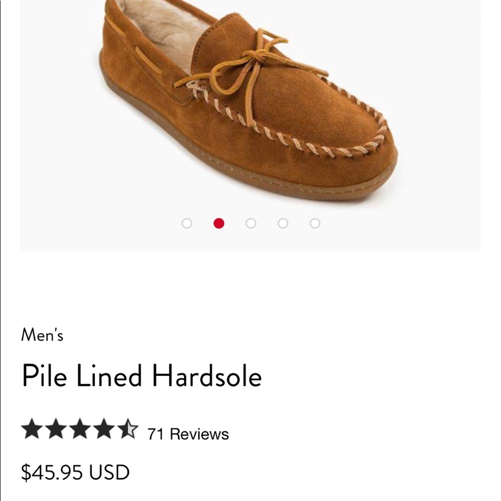Minnetonka pile lined hardsole men’s mocassin